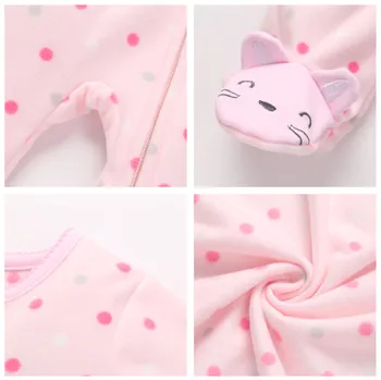 Novo leto 2020 otroške igralne obleke za dekle obleko roza risanka novorojenčka oblačila enega kosov pižamo runo novorojenčka jumpsuit kostum