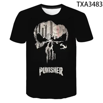 Novo leto 2020 Poletje 3D T shirt Punisher Fant Dekle Otroci Moda Ulične Moških, Žensk, Otrok Natisnjeni T-shirt Kul Vrhovi Tee