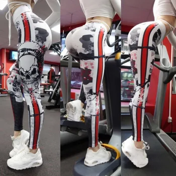Novo Lobanje 3D Tiskanja Fitnes Ženske Dokolenke Seksi Visoko Pasu Telovadnici Legging Vaja Quick Dry Gothic Športne Hlače Uvježbavanje Hlače Joge
