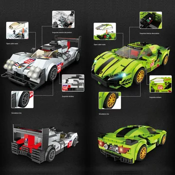 Novo mesto športni avto diy F1 dirkalnika gradniki dirkalni avto za avtomobile opeke igrače za boy otrok