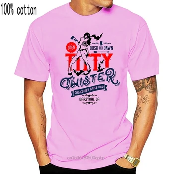 Novo pomlad bombaža Bombaža, Kratek Rokav T shirt Tiskanje Majice Titty Twister T-Shirt Iz-Dusk Till Dawn Tarantino Tee