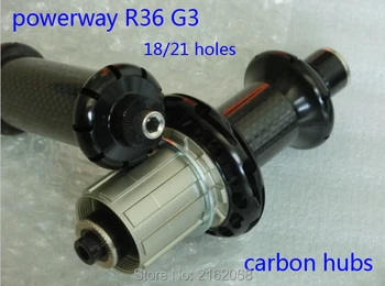Novo Powerway R36 G3 zlitine Cestni kolo ogljikovih vlaken kolesa, pesta z yakitori 18/21 luknje Cesti deli črno rdeče barve Brezplačna dostava