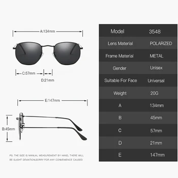Novo Prispeli Polaroid Ogledalo Polarizirana sončna Očala Moških Kvadratnih Šport sončna Očala Ženske UV Kovine, Spona UV400 za Moške, Ženske