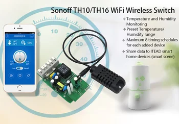 Novo SONOFF SI7021 Nepremočljiva Senzor Temperature in Vlažnosti Spremljanje APP Podporo Smart Stikalo Doma Visoko Natančnost Daljinski upravljalnik
