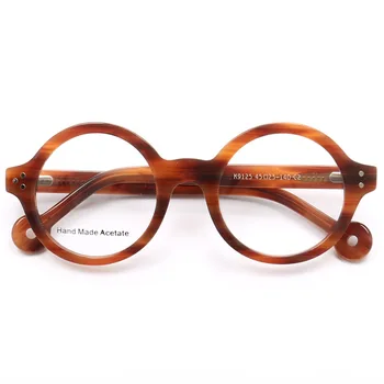 Novo Vintage Okrogle Očala Ročno Oversize Očala Okvirji Moških Acetat Retro Očala Clear Leče, Očala Za Kratkovidnost