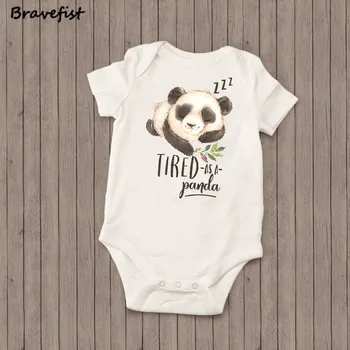 Novorojenček Oblačila Iz Novih Poletje Baby Fantje Dekleta Kratek Rokav Risanka Bombaž Obleka, Otroški Kombinezon 2018 Dojenčka Panda Jumpsuits
