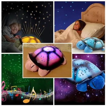 Noč-svetlobni projektor Zvezdnato Nebo glasbeni želve