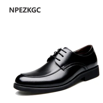 NPEZKGC blagovne Znamke Classic Black Moške Obleko, Čevlji, Modni moški čevlji Čipke Moških Oxfords Čevlji