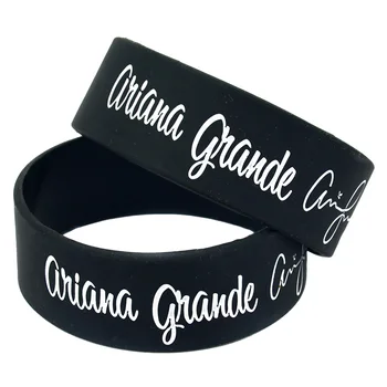 OBH 25PCS Ariana Grande Silikonske Gume Manšeta 1 cm Široko Črno, za Glasbeni Koncert