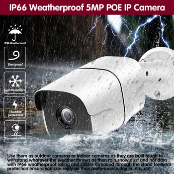 Obraz Snemanje PoE IP Kamera 5MP HD Prostem Nepremočljiva Ir 40m Noč Vizija Varnosti Video nadzorna Kamera