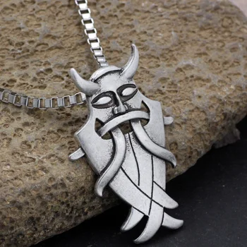Odin je Maska za Zvit in Presoji Viking Ogrlica Nordijska Amulet Obesek
