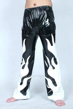 Odraslih PVC Unisex Spandex Halloween Party Zentai Kostum rokoborba nogavice/hlače/Črna / Bela