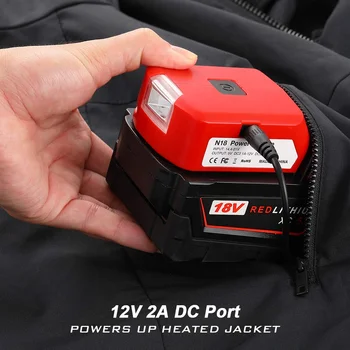 Oein Baterija Adapter Za Milwaukee 18V M18 Baterije Vir Napajanja z Dvojno USB 5V/2.1 Vrata DC 12V/2A LED Luč Za Ogrevan Jakna