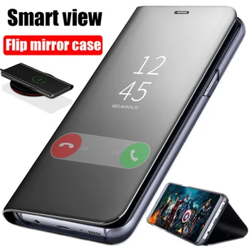 Ogledalo si Ogledate Flip Primeru Za Sony Xperia 10 II Primeru Luksuznih Usnjenih Silikonski Magnetni Zalivu Za Xperia 10 II Telefon Kritje