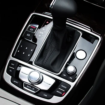 Ogljikovih Vlaken Prestavna Plošča Trim Okvir Dekorativne Nalepke Za Audi A6 A7 A7 2012-2017 Avto Dodatki