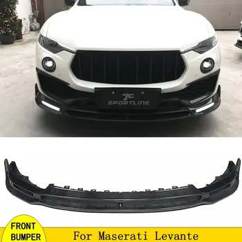 Ogljikovih Vlaken Sprednji Odbijač Lip Spojler za Maserati Levante 2016 2017 2018 2019 2020 Glavo Odbijača Brado Stražar