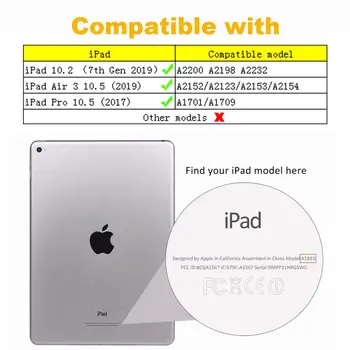 Ohišje Za iPad 10.2 2019 7. Generacije Primeru Cover Za iPad Pro 10.5 Zraka 3 2017 2019 Funda Tablet Strani Imetnika Stojijo Lupine +Darilo