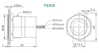 ONPOW 25 mm Velik obroč 5V,12V,24V LED Kratkotrajno/ Zaporno Kapacitivno stikalo iz Nerjavečega jekla Touch Stikalo (TS25E-10(Z))