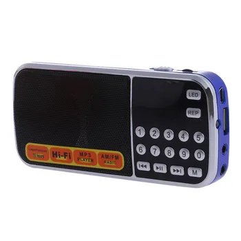 OOTDTY Mini LCD Sprejemnik Digitalni FM, AM Radio, Zvočnik, USB, Micro SD TF Kartica Mp3 Predvajalnik