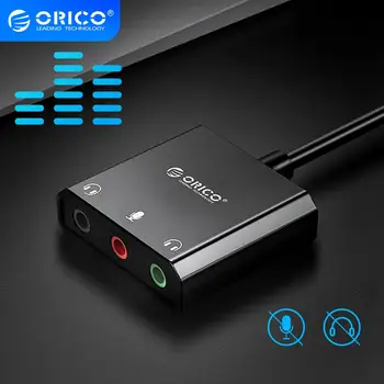 ORICO Zvočne Kartice Zunanji USB Vmesnika 3,5 mm Stereo Mikrofon Glasnost Zvoka za Prilagoditev Prosti Disk Adapter za Prenosnik PS4 Headse