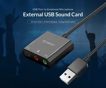 ORICO Zvočne Kartice Zunanji USB Vmesnika 3,5 mm Stereo Mikrofon Glasnost Zvoka za Prilagoditev Prosti Disk Adapter za Prenosnik PS4 Headse