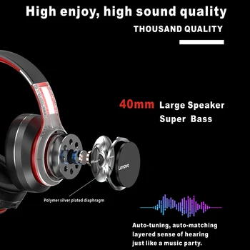 Original Lenovo HD200 Bluetooth 5.0 Brezžične Slušalke šumov Stereo Glasbe Bass Enhanced Za Xiaomi Huawei Iphone
