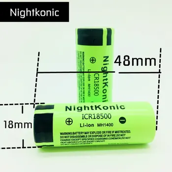 Original Nightkonic PIS 18500 Baterijo 3,7 V 1400mAh baterija li-ion Baterija za Polnjenje G