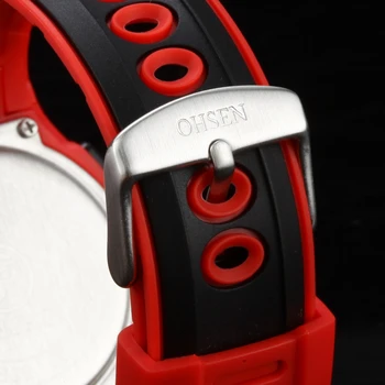 Original OHSEN digitalni fantje, otroci quartz šport na prostem watch ročno uro silikonski trak rdeč modni 30 M nepremočljiva ure ure