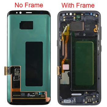 Original S8 Plus LCD zaslon Za Samsung Galaxy S8 Zaslon Z Okvirjem S8 G950FD S8 Plus G955F LCD Zaslon na Dotik Zbor Nova