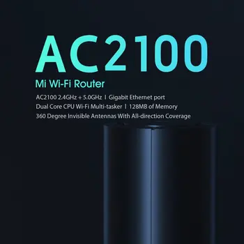 Original Xiaomi Mi Usmerjevalnik AC2100 Gigabit Ethernet Port Dvojno Frekvenco WiFi 2.4 G 5G 360° Pokritost Dual Core CPU Igra Daljavo