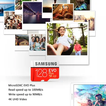 Originalni Samsung EVO Micro SD C10 U3 4K 32GB 64GB 128GB Pomnilniško kartico 100MB/s 256GBFlash Kartice SD/TF kartice MicroSD za Telefon