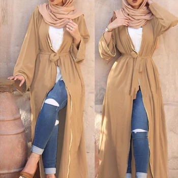OTEN moda muslimanskih odraslih abaya Arabski Moda Turčije, Bližnjega Vzhoda beading Dolgo Cardigan Obleke Glasbene Robe Ramadana