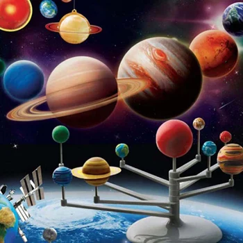 Otroci Igrače DIY Model Komplet Solarni Sistem Devet Planetov Planetarij Astronomija Znanost Projekta Otroci Darilo Zgodnje Izobraževanje Igrače Za Otroka
