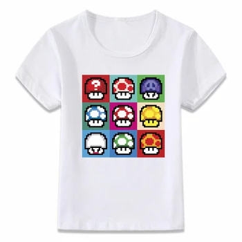 Otroci Oblačila Majica Mushroom Kraljestvo Kapetan Urh Smešno T-majica za Fante in Dekleta Malčka Srajce Tee