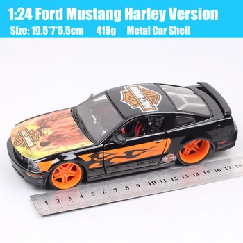 Otrok Ford mustang GT harley HD meri Diecast šport dirke Kovinski avto model Vozila igrača maisto 1/24 muscle car Replike