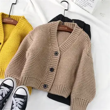 Otrok nositi 2019 spomladi in jeseni nove fante in dekleta jopico pulover plašč korejski pulover otroci Enotni-zapenjanje outwear