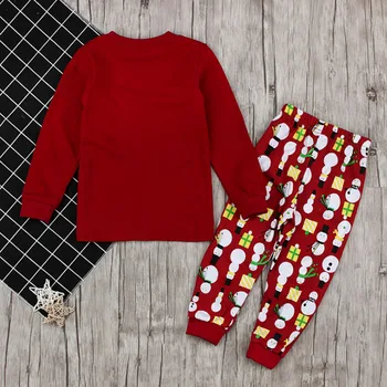Otrok pajama določa Jeseni nova Božična Risanka Čistega Bombaža Fantje Pižamo Dekleta Pižame z Dolgimi Rokavi + Hlače 2pcs pajama obleke