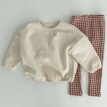 Otroška Oblačila 2020 Zime, Fantje in Dekleta Baby Obleko Priložnostne Dokolenke Barva Pulover Preprosta otroška Določa
