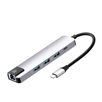 Ouhaobin 5in1 USB tip C Hub kartica z Ethernet RJ45 LAN adapter Za PC