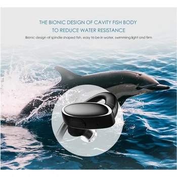 OVEVO X9 Ribe Bionic 8G MP3, bluetooth V4.2 Slušalke IPX7 Nepremočljiva Plavanje Šport Super Bass Hi-fi Slušalke z Mikrofonom
