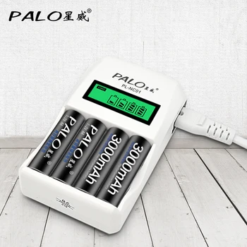 PALO 4slots smart Polnilec za 1,2 V AA / AAA NiCd, NiMh polnilne baterije+8pcs 1,2 v AA baterija za ponovno polnjenje