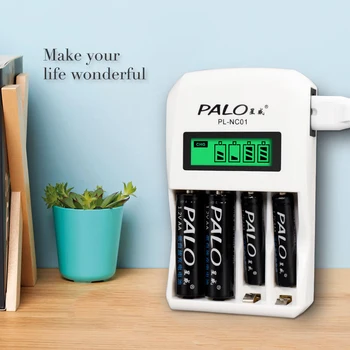 PALO 4slots smart Polnilec za 1,2 V AA / AAA NiCd, NiMh polnilne baterije+8pcs 1,2 v AA baterija za ponovno polnjenje