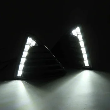 Par LED Dnevnih Luči DRL Svetilko Vklopite Signal White & Rumeno Luč Za Ford za Fokus 2012 2013