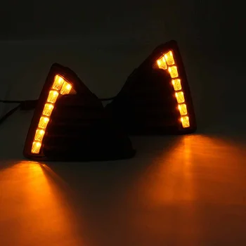 Par LED Dnevnih Luči DRL Svetilko Vklopite Signal White & Rumeno Luč Za Ford za Fokus 2012 2013