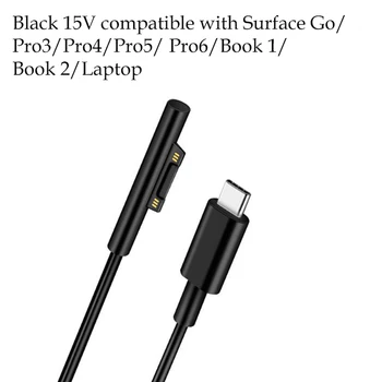 PD USB Tip C Polnilec za Microsoft Surface Pro 6/5/4/3 Gredo Knjige Tablični računalnik Združljiv 15V/12V 4A 3A 2.58 A 65W 44W PD Kabel za Polnjenje