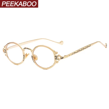 Peekaboo kovinski ženske steam punk očala ovalne retro jasno objektiv pribor letnik oči očala za moške krog zlato, črno srebrna