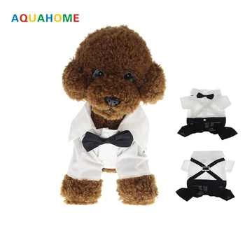 Pet oblačila za pse psa obleko / majica / črna in bela