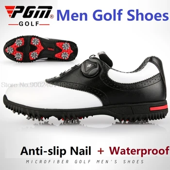 Pgm Golf Čevlji Moški Nepremočljiva Usnja Čevlji Obračanje Shoelaces nedrsečimi Podplati Copati Strokovno Dihanje Čevlji za Golf