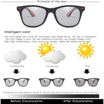 Photochromic sončna Očala Moških Polarizirana Vožnje Kameleon Očala Moški Spremeniti Barvo sončna Očala Dan Night Vision Voznika Očala