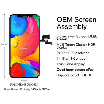 PINZHENG LCD Za iPhone X Xs Max XR LCD-Zaslon Za Tianma OEM Dotik Zaslon LCD Z Digitizer Zamenjava Sestavljanje Delov